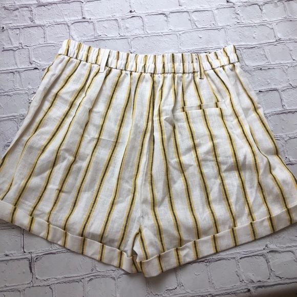 Love Tree striped high waist linen cuffed shorts size large - Picture 8 of 8
